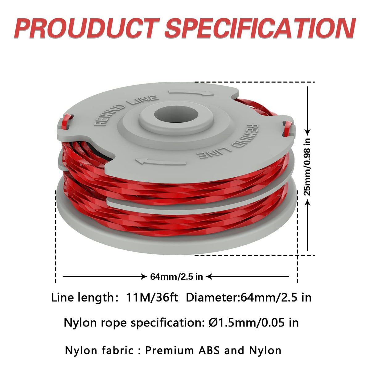 1.6mm Autofeed Strimmer Replacement Spool – Compatible with Flymo