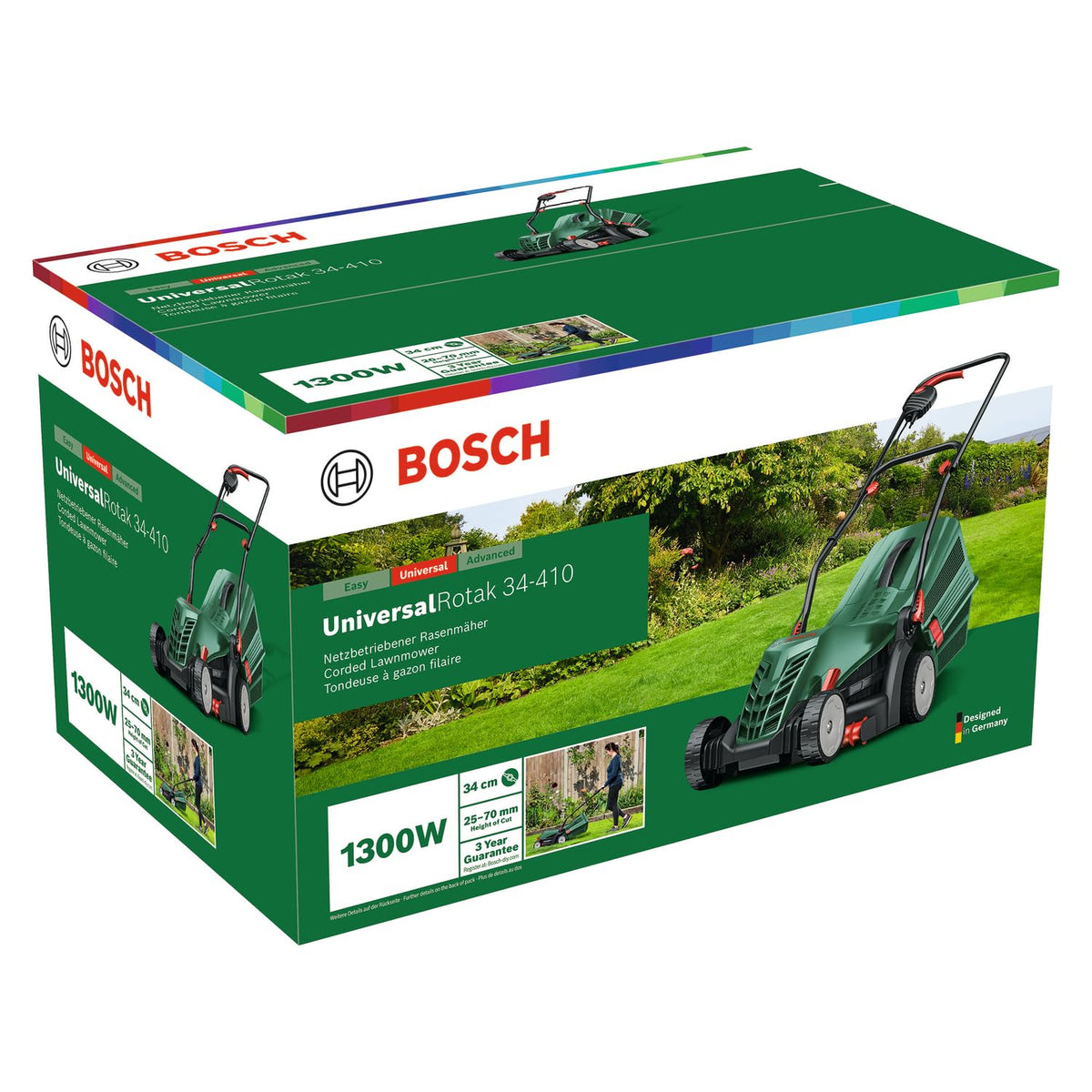 JAMESORA UniversalRotak 34-410 Corded Lawn Mower – 34cm Cutting Width